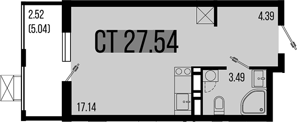 Планировка — Цветной бульвар, Студия, 25 м²