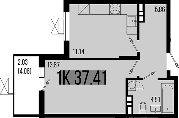 Планировка — Цветной бульвар, 1-комн., 35 м²