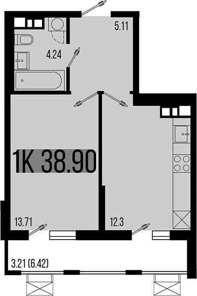 Планировка — Цветной бульвар, 1-комн., 36 м²