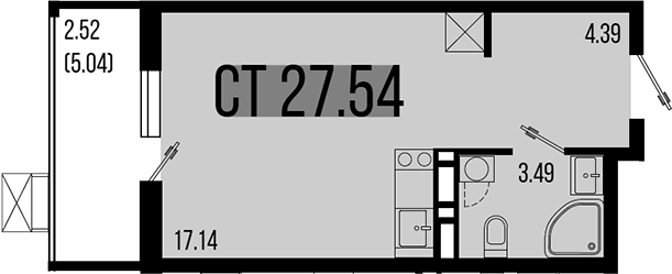 Планировка — Цветной бульвар, Студия, 25 м²