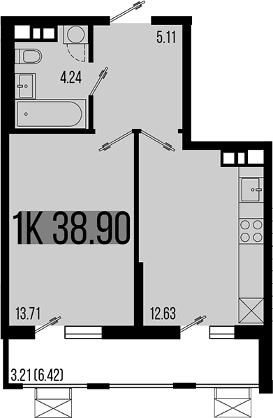 Планировка — Цветной бульвар, 1-комн., 36 м²