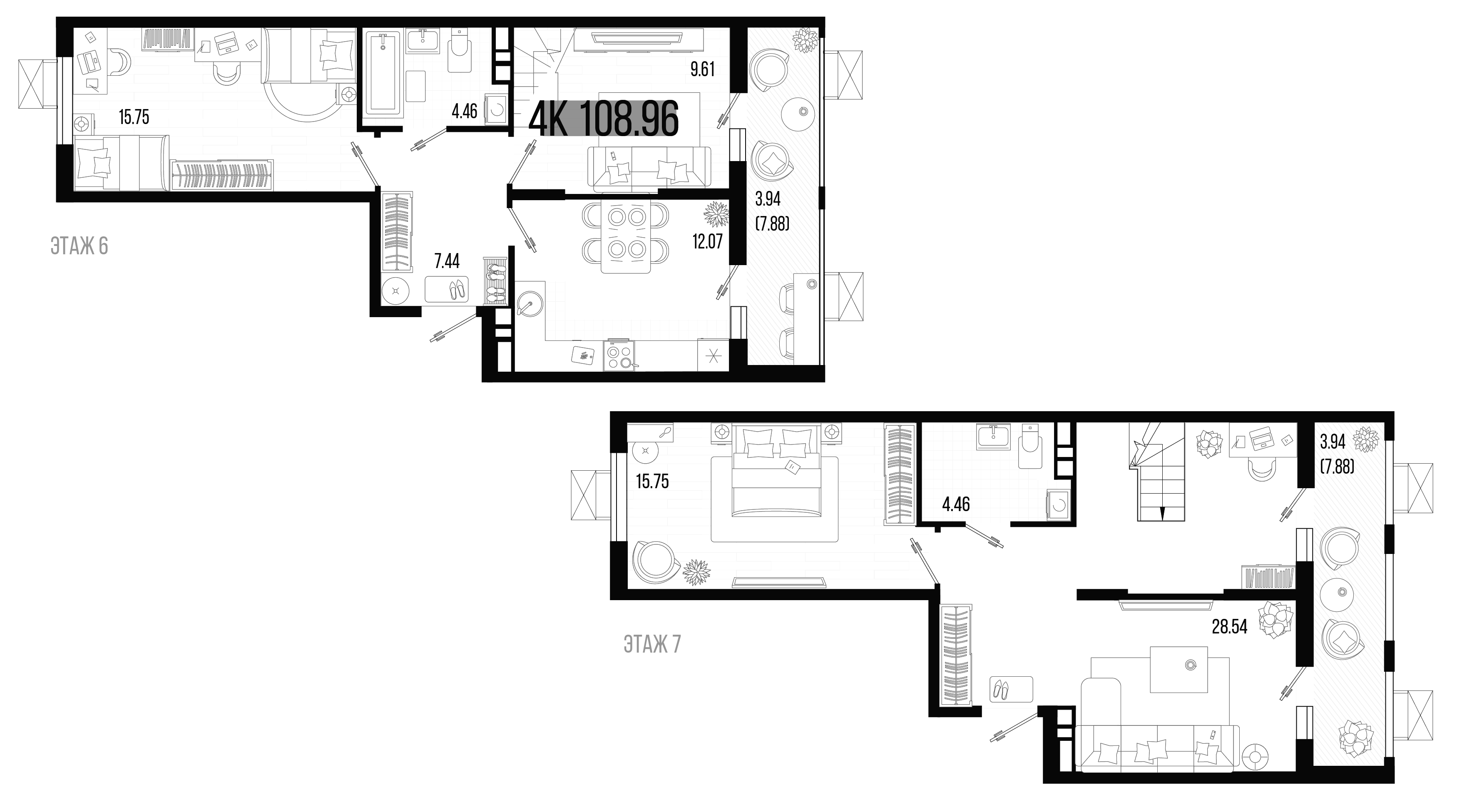 Планировка — Цветной бульвар, 4-комн., 101 м²
