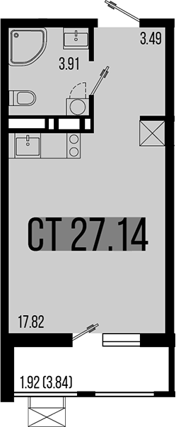 Планировка — Цветной бульвар, Студия, 25 м²