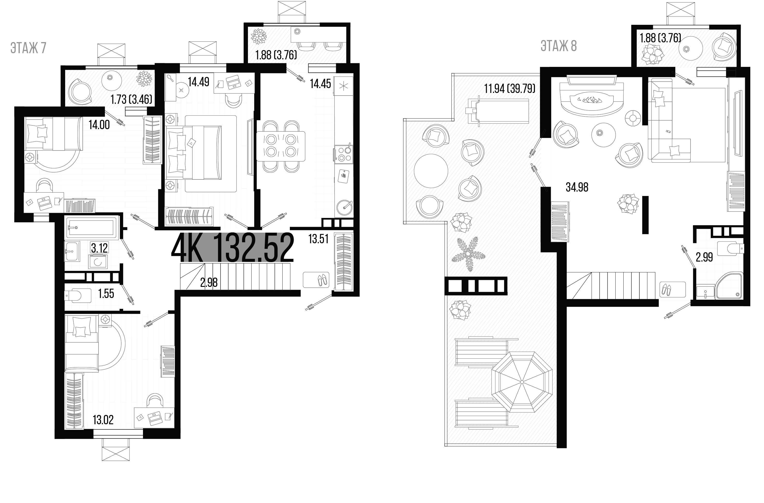 Планировка — Цветной бульвар, 4-комн., 115 м²