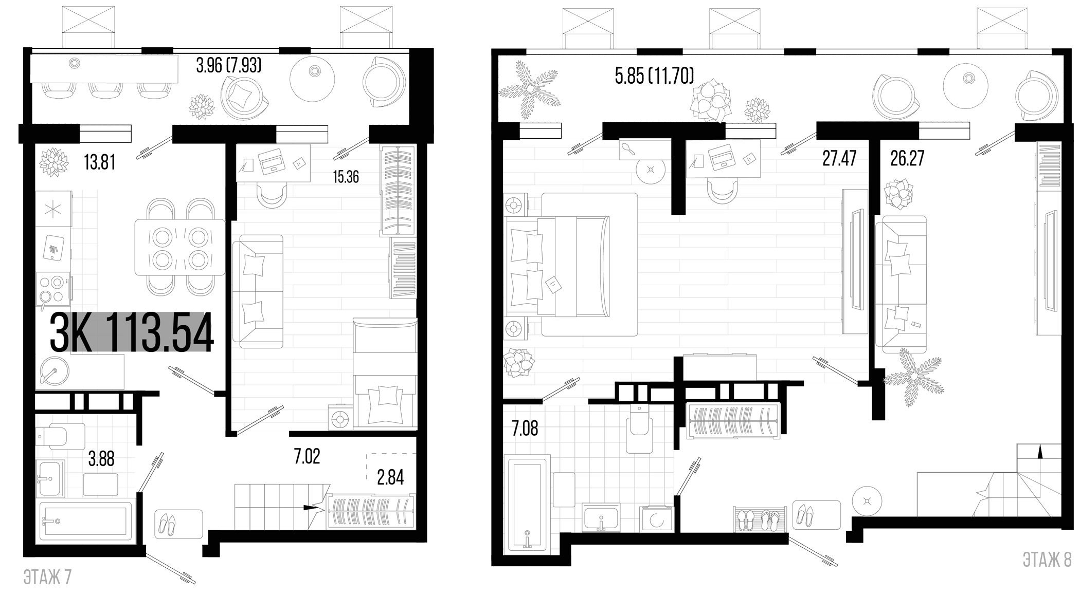 Планировка — Цветной бульвар, 3-комн., 104 м²