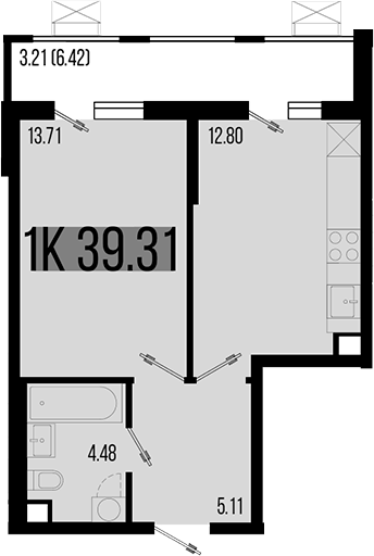 Планировка — Цветной бульвар, 1-комн., 36 м²
