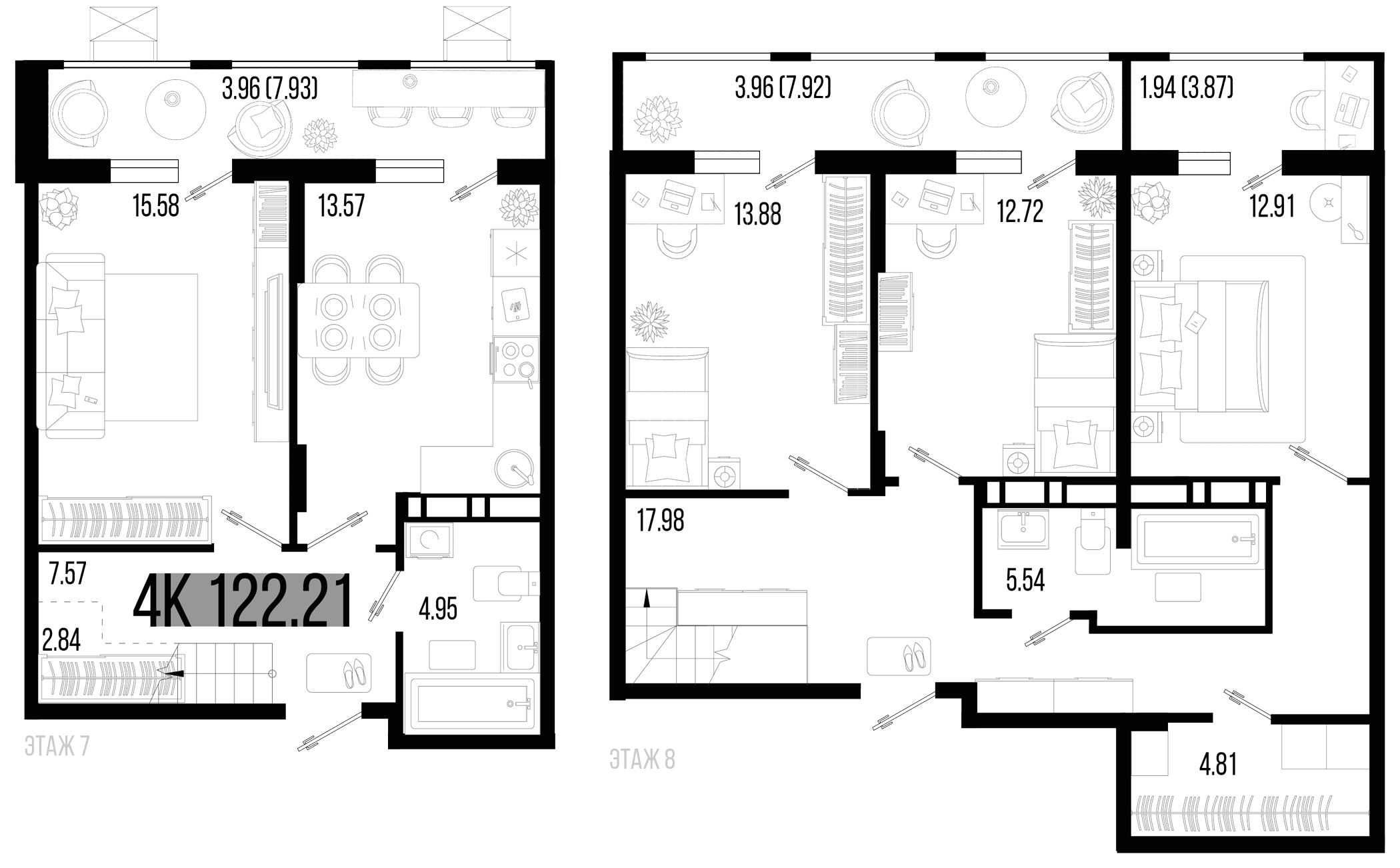 Планировка — Цветной бульвар, 4-комн., 112 м²