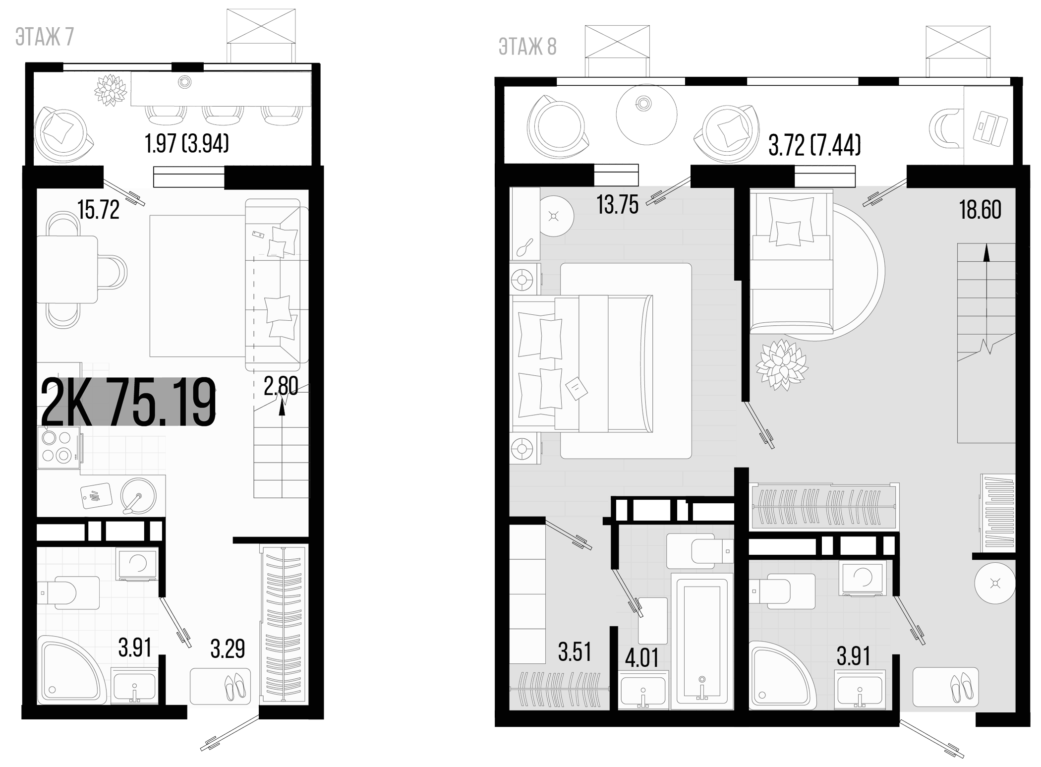 Планировка — Цветной бульвар, 3-комн., 70 м²
