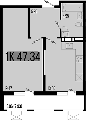 Планировка — Цветной бульвар, 1-комн., 43 м²