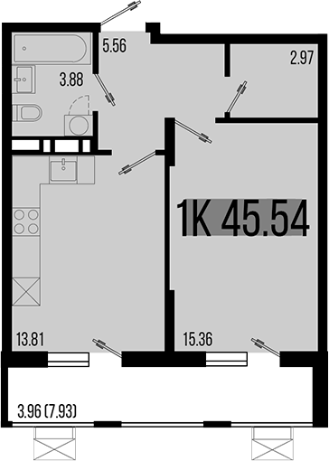 Планировка — Цветной бульвар, 1-комн., 42 м²