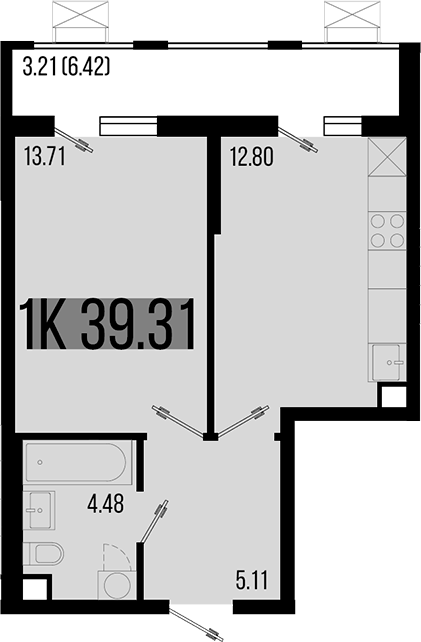 Планировка — Цветной бульвар, 1-комн., 36 м²