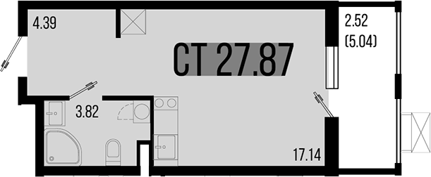 Планировка — Цветной бульвар, Студия, 25 м²