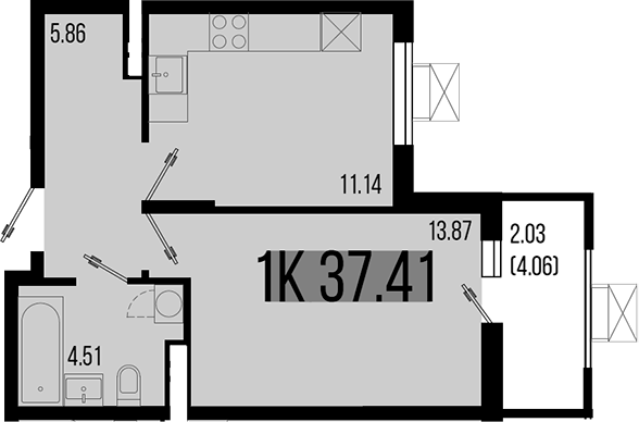 Планировка — Цветной бульвар, 1-комн., 35 м²