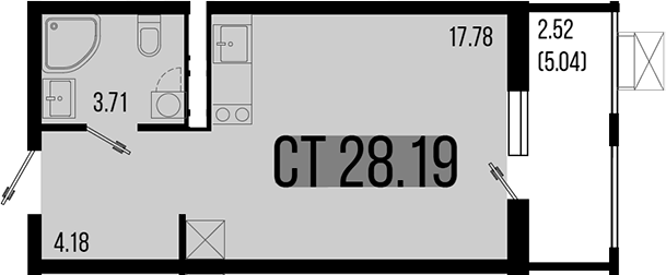 Планировка — Цветной бульвар, Студия, 26 м²
