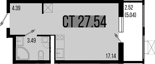 Планировка — Цветной бульвар, Студия, 25 м²