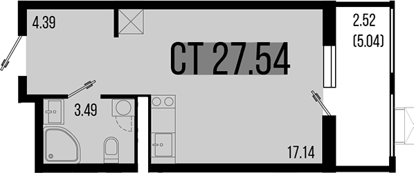 Планировка — Цветной бульвар, Студия, 25 м²