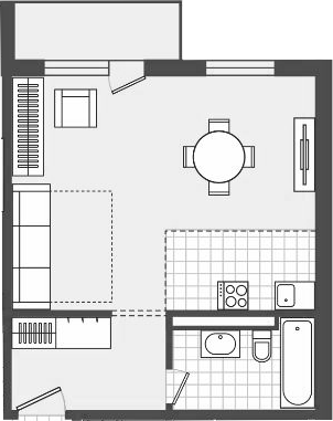 Планировка — Парк Утриш, 1-комн., 44 м²