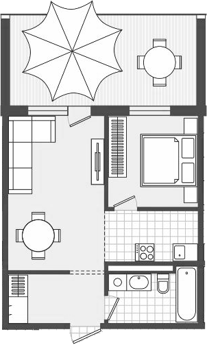 Планировка — Парк Утриш, 1-комн., 58 м²