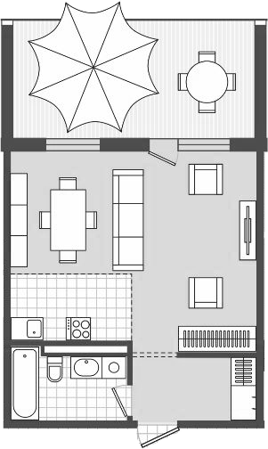 Планировка — Парк Утриш, 1-комн., 59 м²