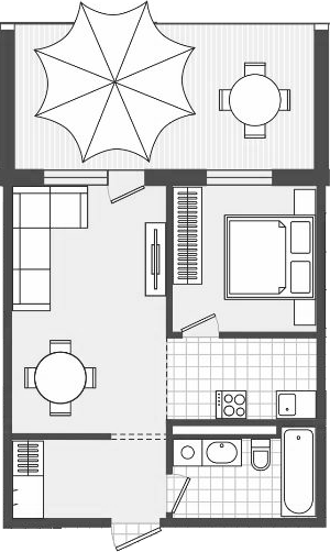 Планировка — Парк Утриш, 1-комн., 58 м²