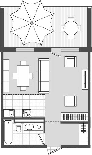 Планировка — Парк Утриш, 1-комн., 59 м²