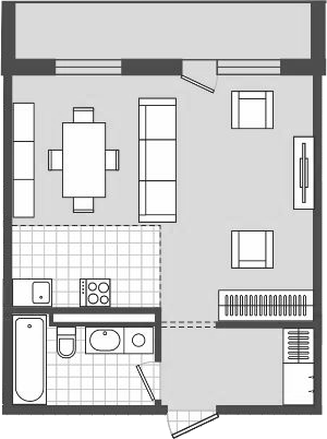 Планировка — Парк Утриш, 1-комн., 47 м²