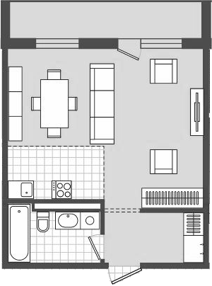 Планировка — Парк Утриш, 1-комн., 47 м²