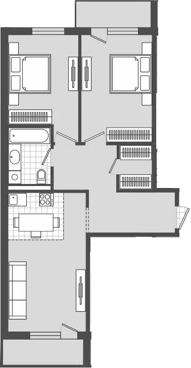 Планировка — Парк Утриш, 1-комн., 76 м²