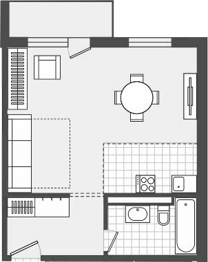 Планировка — Парк Утриш, 1-комн., 44 м²