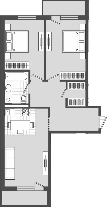 Планировка — Парк Утриш, 1-комн., 77 м²