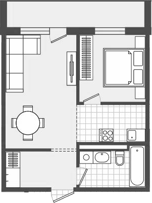 Планировка — Парк Утриш, 1-комн., 46 м²