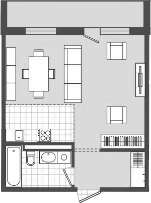Планировка — Парк Утриш, 1-комн., 47 м²