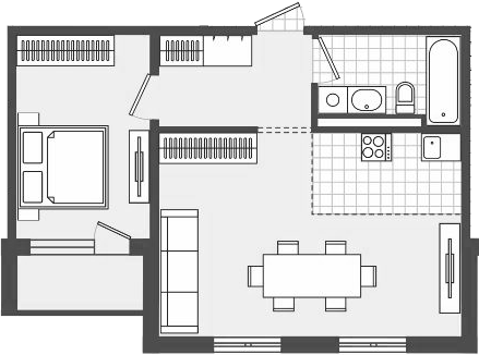 Планировка — Парк Утриш, 1-комн., 51 м²