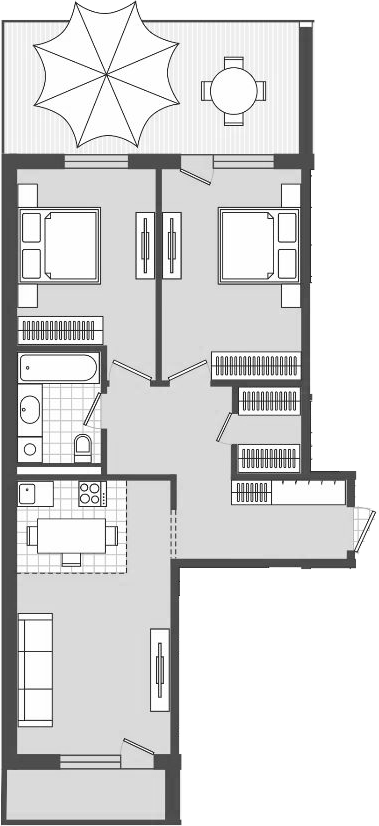Планировка — Парк Утриш, 1-комн., 93 м²