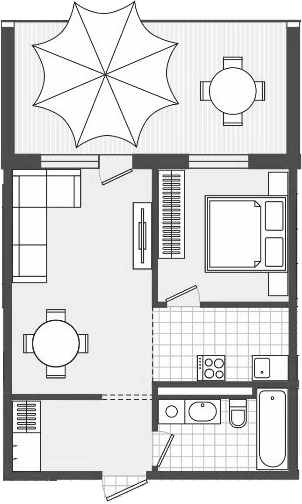 Планировка — Парк Утриш, 1-комн., 58 м²