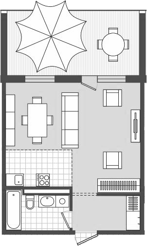 Планировка — Парк Утриш, 1-комн., 40 м²