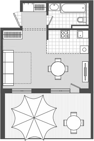 Планировка — Парк Утриш, 1-комн., 54 м²