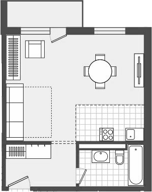 Планировка — Парк Утриш, 1-комн., 44 м²