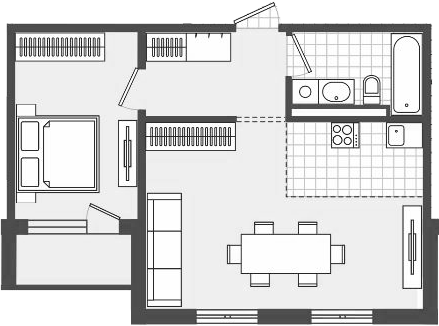 Планировка — Парк Утриш, 1-комн., 51 м²