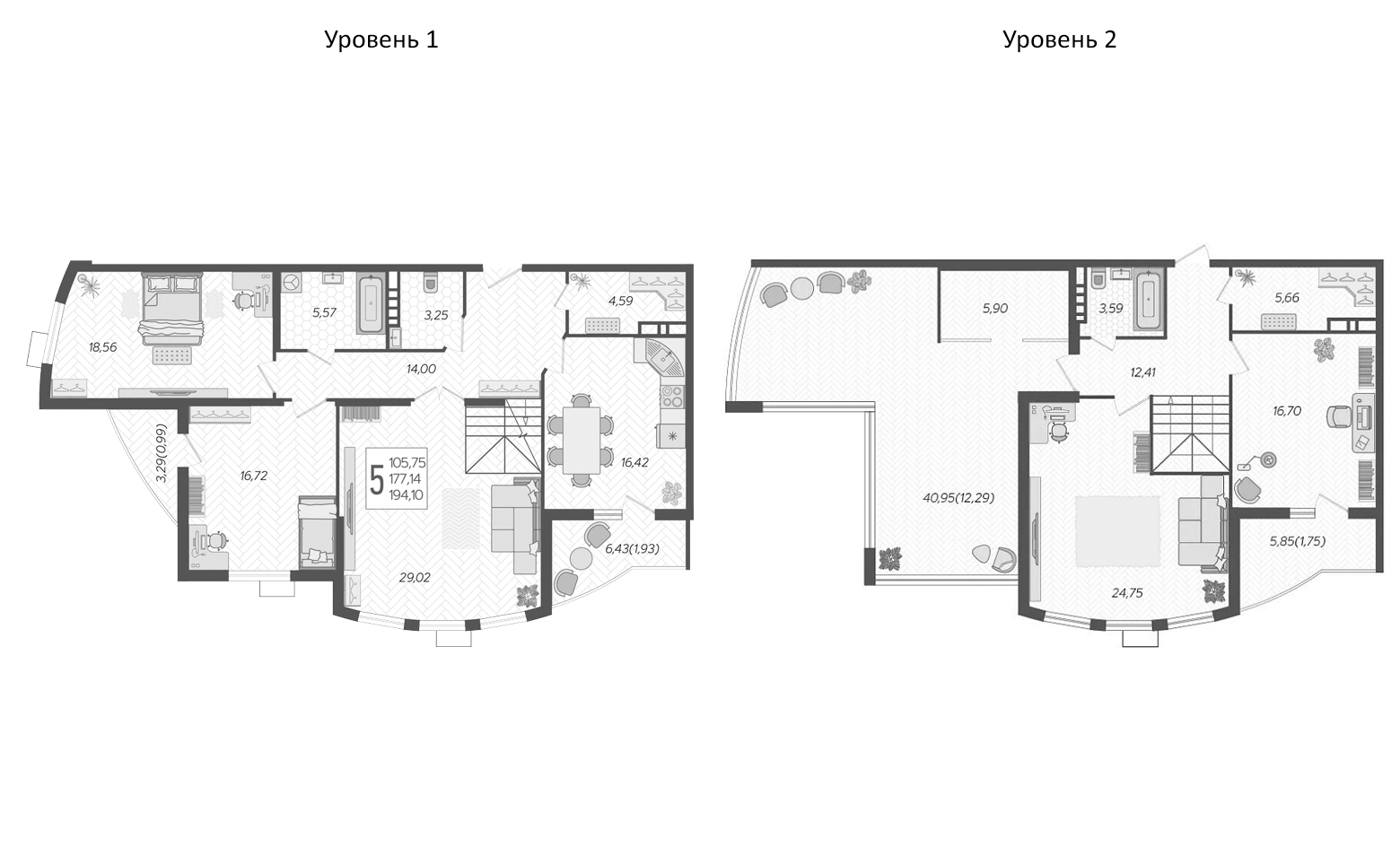 Планировка — Режиссер, 5-комн., 177 м²