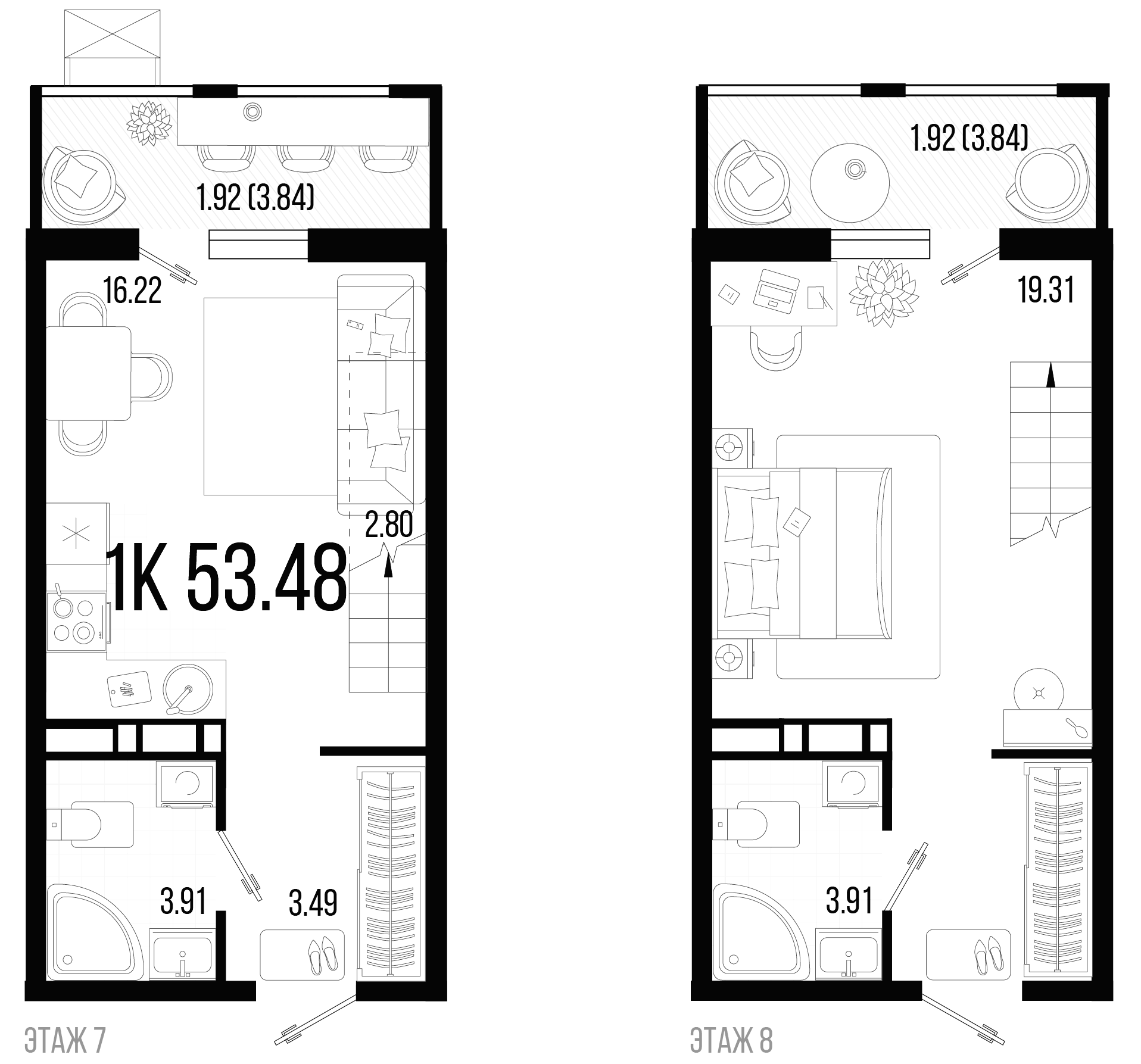 Планировка — Цветной бульвар, 2-комн., 50 м²