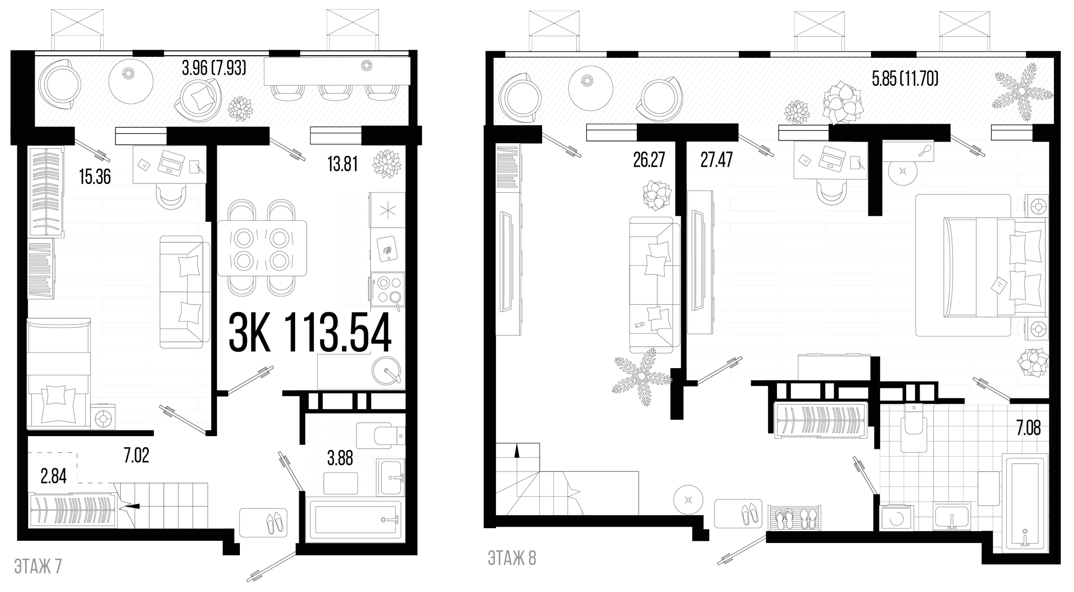 Планировка — Цветной бульвар, 3-комн., 104 м²