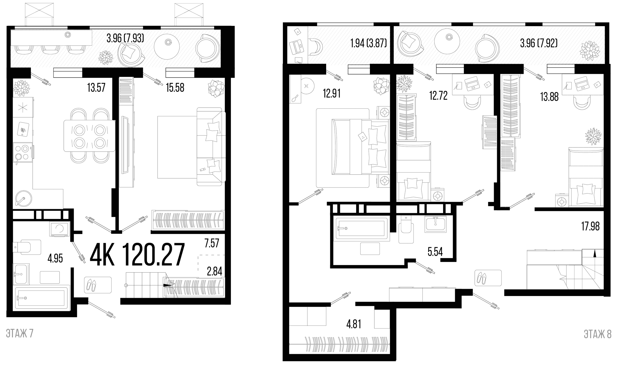 Планировка — Цветной бульвар, 4-комн., 112 м²