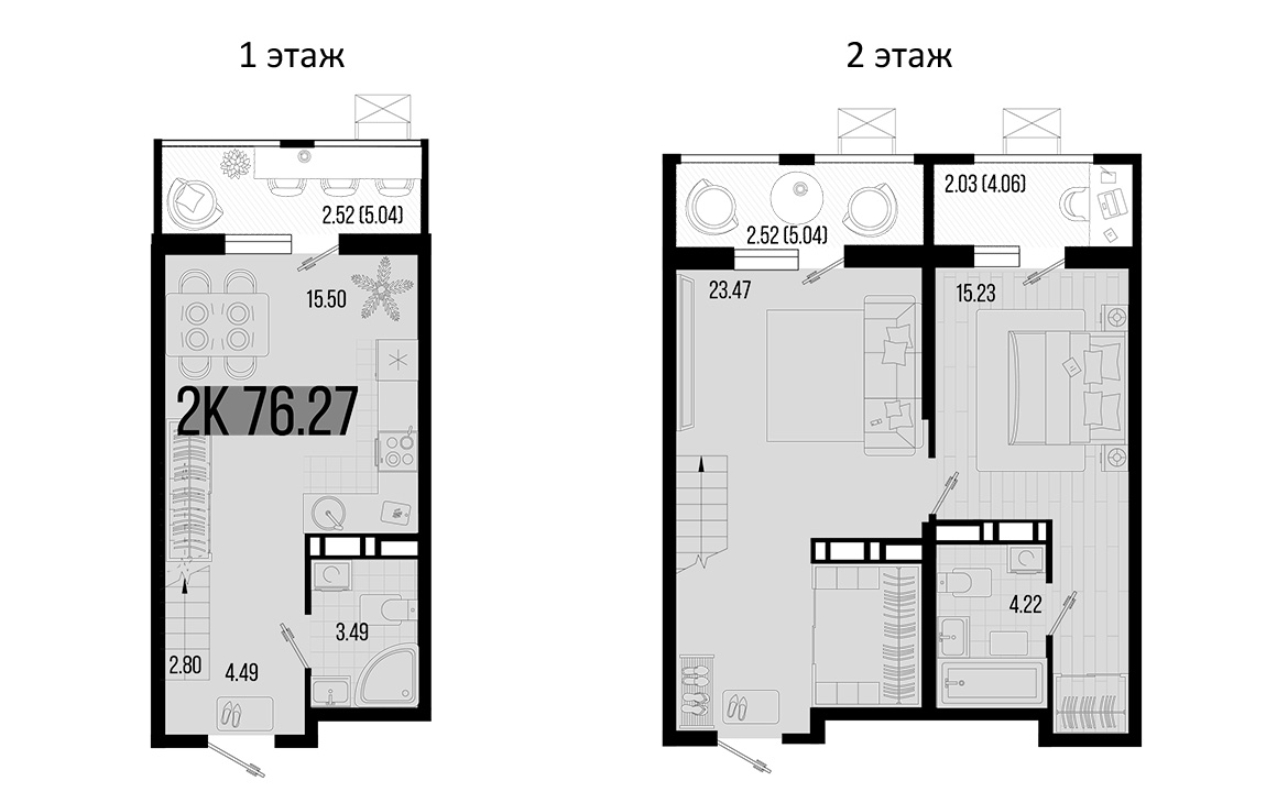 Планировка — Цветной бульвар, 2-комн., 69 м²