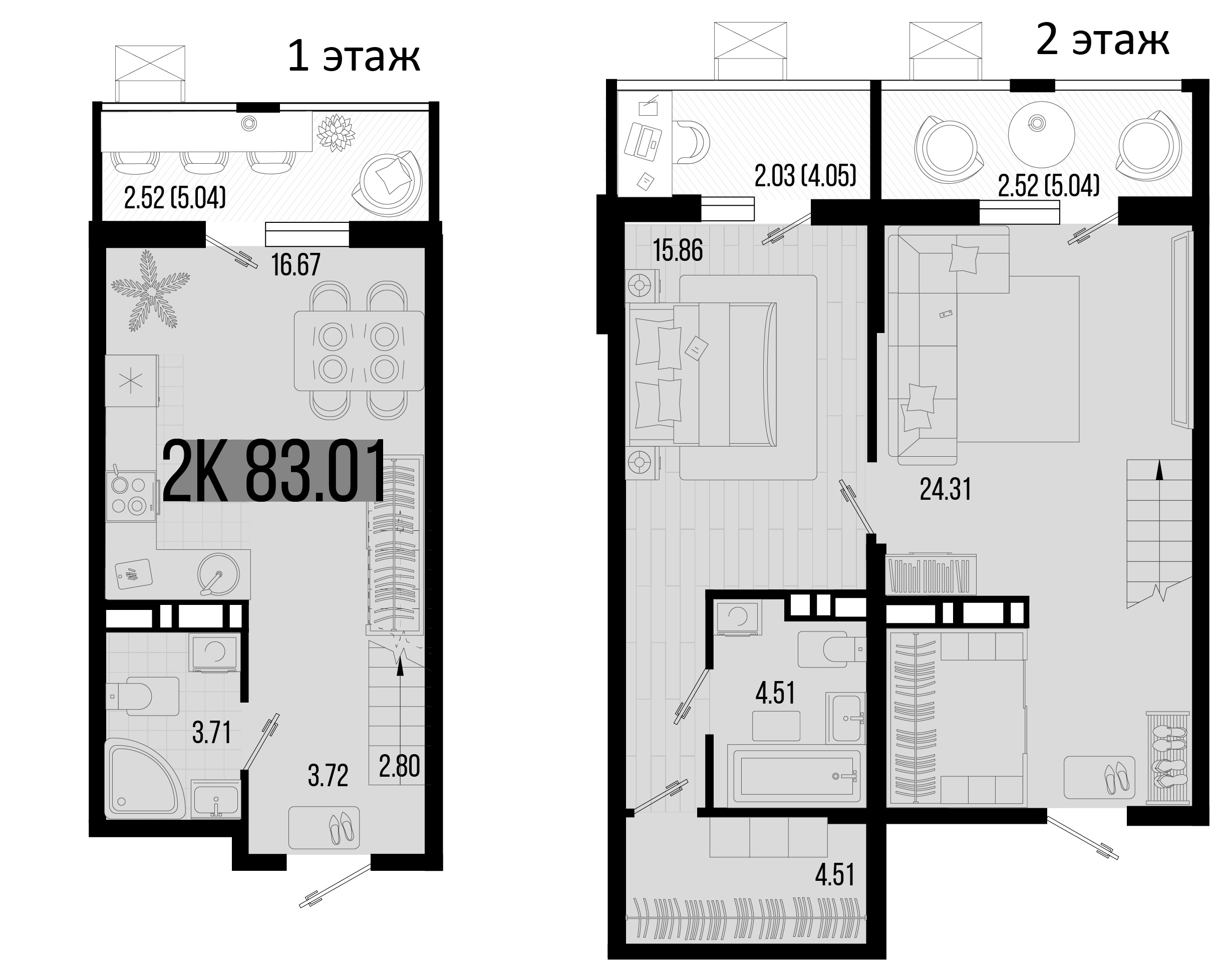 Планировка — Цветной бульвар, 2-комн., 76 м²