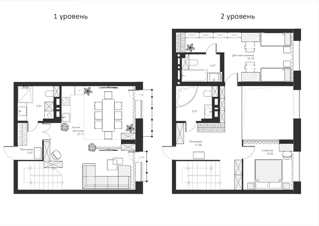 Планировка — Марсель-2, 2-комн., 104 м²