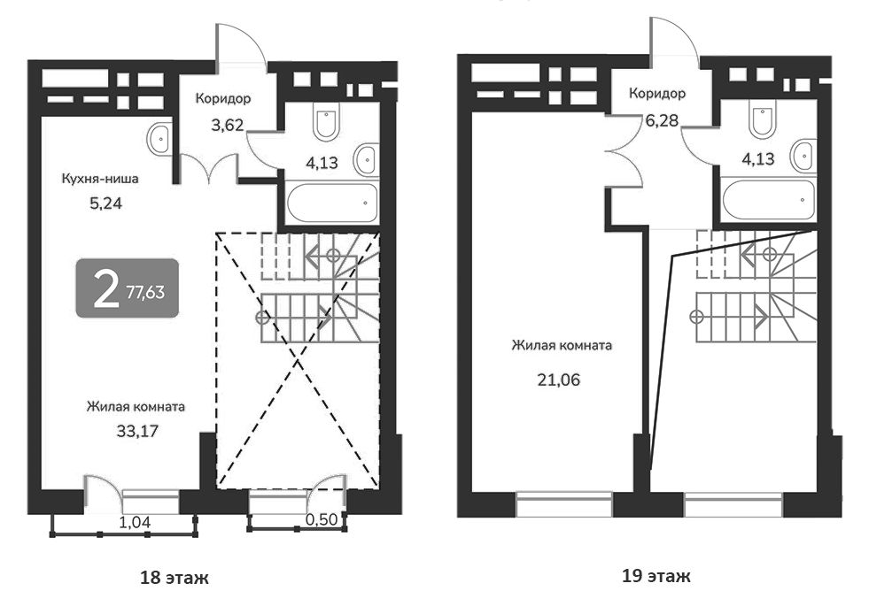 Планировка — Марсель-2, 2-комн., 78 м²