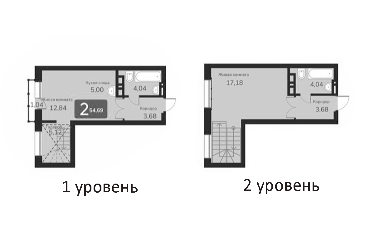 Планировка — Марсель-2, 2-комн., 55 м²