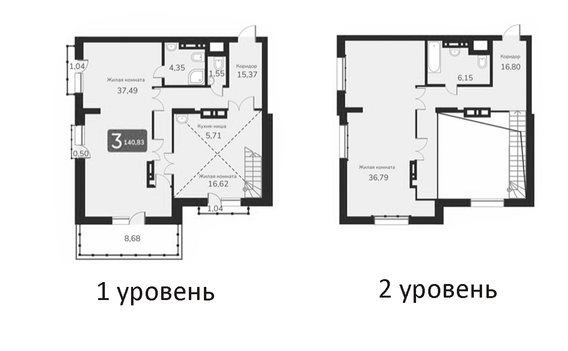 Планировка — Марсель-2, 4-комн., 141 м²