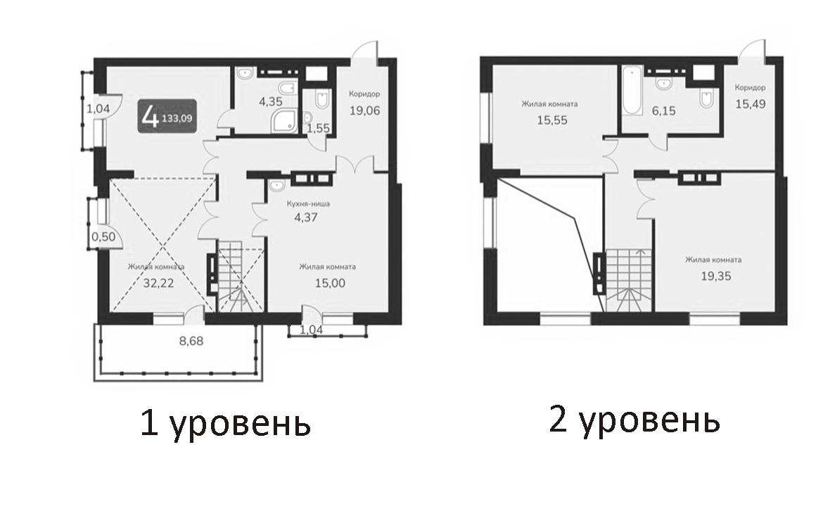 Планировка — Марсель-2, 4-комн., 133 м²